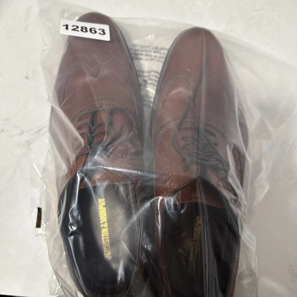 Johnson & Murphy   Wingtip Leather Oxford Brown Size 11 1/2 Excellent
